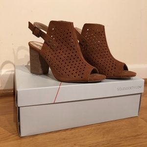 Sole Society Rena Suede Slingback Bootie